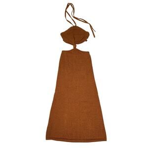 Cult Gaia Womens Size M Cameron Knit Dress Amber *Flaws